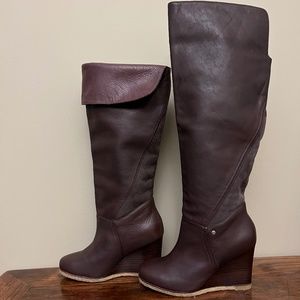 UGG Tall Leather Wedge Ravenna Boots